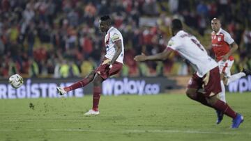 Marco Pérez anotó el único gol del compromiso en la victoria de Tolima ante Santa Fe.