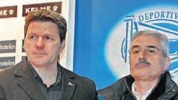 <b>PRESENTACIÓN. </b>Piterman saluda a Fabri en la puesta de largo del técnico.