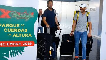 Rafa Nadal y Carlos Moya, tras aterrizar en M&eacute;xico para competir desde la pr&oacute;xima semana en el Abierto Mexicano de Acapulco.