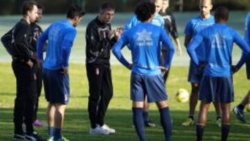 Alcaraz, en un entrenamiento con la primera plantilla.