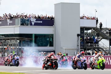 Marc Márquez durante la salida del GP de Australia de MotoGP.