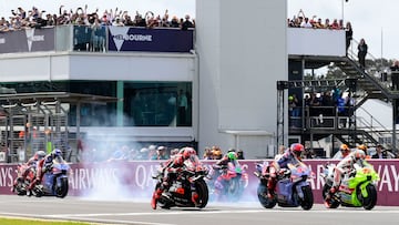Marc Márquez durante la salida del GP de Australia de MotoGP.