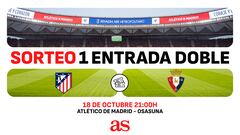 Gana 2 entradas de grada para el partido del Atlético de Madrid con el Osasuna