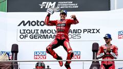 La alegría de Márquez tras ganar en Sachsenring