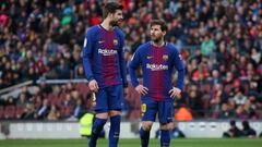 Piqu&eacute;, con Messi, dos de los internacionales que se van.