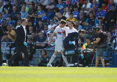 Finalmente el lateral derecho del Barcelona, Sergi Roberto, sale del campo por lesión. Fue sutituido por Eric García en el minuto 17.