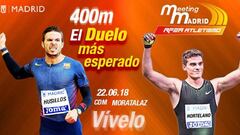 &Oacute;scar Husillos y Bruno Hortelano se medir&aacute;n en la prueba de 400 metros del Meeting de Madrid de Atletismo.