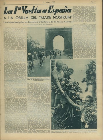 Recorrido por las mejores imgenes de la I Vuelta a Espa?a a travs de la edicin de AS Semanal de 1935.