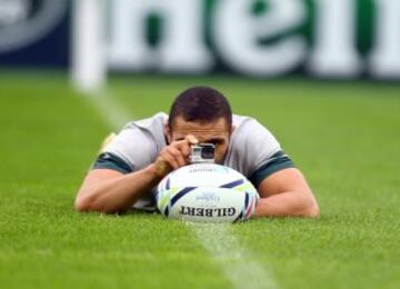 El jugador sudafricano Bryan Habana durante el entrenamiento.