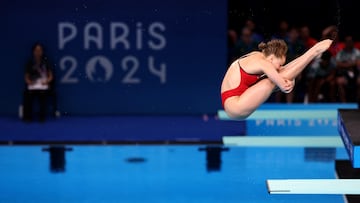 Paris 2024 Olympics - Diving - Women's 3m Springboard Preliminary - Aquatics Centre, Saint-Denis, France - August 07, 2024. Alison Gibson of United States in action. REUTERS/Maye-E Wong