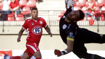 Futbol, Union La Calera vs Deportes La Serena.
Cuarta fecha, campeonato Nacional 2020.
El jugador de Union La Calera Jeisson Vargas celebra su gol contra Deportes La Serena durante el partido de primera division disputado en el estadio nicolas Chahuan de La Calera, Chile.
Andres Pina/Photosport
14/02/2020
Football, Union La Calera vs Deportes La Serena.
Fourth date, National Championship 2020.
Union La Calera's player Jeisson Vargas celebrates after scoring against Deportes La Serena during the first division match held at the Nicolas Chahuan stadium in La Calera, Chile.
Andres Pina/Photosport
14/02/2020