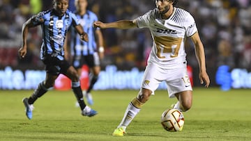 Cesar Huerta of Pumas during the game Queretaro vs Pumas UNAM, corresponding to Round 13 of the Torneo Clausura 2023 of the Liga BBVA MX, at La Corregidora Stadium, on April 02, 2023.
<br><br>
Cesar Huerta de Pumas durante el partido Queretaro vs Pumas UNAM, Correspondiente a la Jornada 13 del Torneo Clausura 2023 de la Liga BBVA MX, en el Estadio La Corregidora, el 02 de Abril de 2023.
