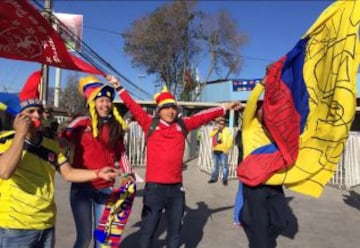  Los hinchas colombianos pintan Rancagua con Amarillo, azul y rojo