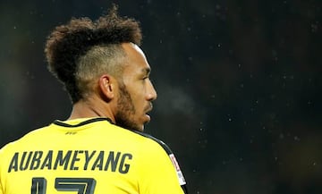 Dortmund's Pierre-Emerick Aubameyang during the German Bundesliga soccer match between Borussia Dortmund and RB Leipzig in Dortmund,