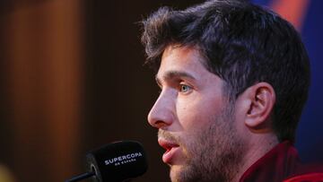 Sergi Roberto, durante la rueda de prensa ofrecida este sábado en Riad, en la víspera de la final de la Supercopa de España de fútbol.