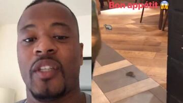 Patrice Evra muestra cómo un ratón se coló en un restaurante.