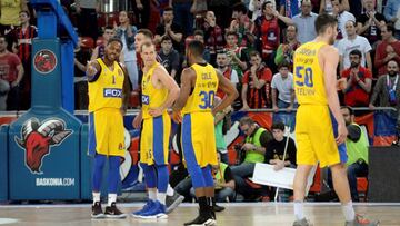 GRAF2749. VITORIA, 29/03/2018.- Los jugadores del Maccabi durante el partido de la vigésimo novena jornada de Euroliga que Baskonia y Maccabi disputan esta tarde en el pabellón Buesa Arena de Vitoria. EFE/JOSE RAMÓN GOMEZ