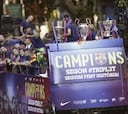 Celebración del Barcelona tras el título de Champions League y el triplete 2015