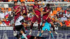 Maxi Gomez of Valencia in action during the Santander League match between Valencia CF and Real Sociedad at the Mestalla Stadium on February 6, 2022, in Valencia, Spain.
 AFP7 
 06/02/2022 ONLY FOR USE IN SPAIN