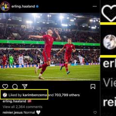 Haaland y Benzema se gustan