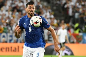 Italy's forward Pelle plays the ball during the Euro 2016 quarter-final football match between Germany and Italy