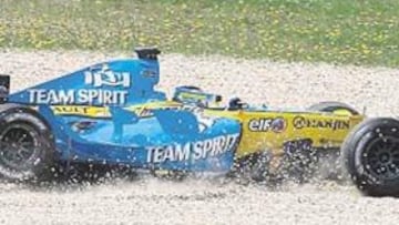 <b>MAL DÍA. </b>Fisichella también visitó la tierra de Nurburgring en una jornada aciaga para él.
