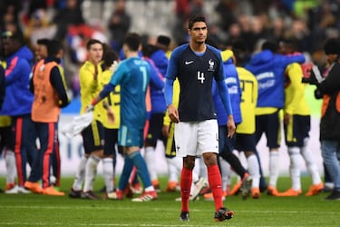 Raphael Varane tras el Francia-Colombia. 90 minutos. 6.415 km.
