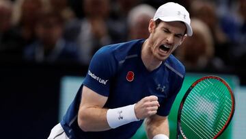 Andy Murray celebra un punto ante John Isner.