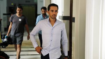 27/08/18 REUNION EN MINISTERIO DE JUSTICIA SOBRE SEGURIDAD VIAL CON ALBERTO CONTADOR JOSE LUIS LOPEZ CERRON PRESIDENTE FEDERACION ESPAÑOLA DE CICLISMO ANNA GONZALEZ Y LA MINISTRA DOLORES DELGADO ENTRE OTROS