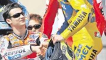 <b>CAMPEONES. </b>Pedrosa y Rossi, cara a cara.