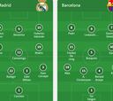 Onces de Real Madrid y Barça