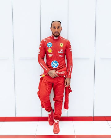 El piloto britnico ya viste con los colores caracterstico de la Scuderia Ferrari.