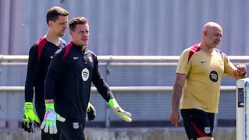 Ter Stegen y Szczesny, en un entrenamiento.