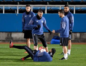 Real Madrid players train ahead of final with Kashima Antlers.