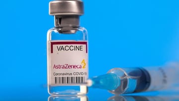 FILE PHOTO: A vial labelled with the AstraZeneca coronavirus disease (COVID-19) vaccine is seen in this illustration picture taken March 19, 2021. REUTERS/Dado Ruvic/Illustration/File Photo