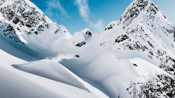 Mark McMorris in British Columbia, Canada with Stellar Heli-Skiing filming for "PAVED" a co-production between Red Bull Media House and Burton Snowboards