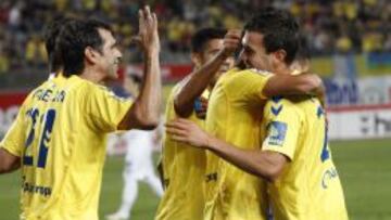 Celebración local del gol del triunfo.