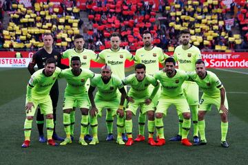 El once inicial del FC Barcelona.