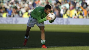 Juanmi, tras lograr su hat-trick.