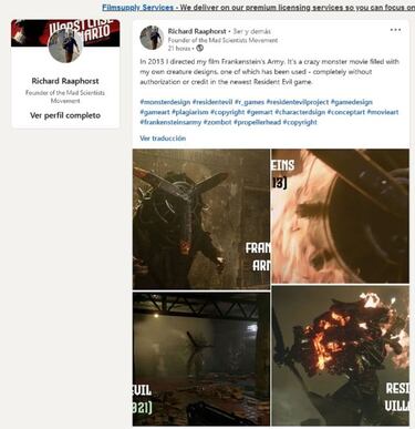 Resident Evil 8 Village: el director de Frankenstein's Army acusa a Capcom de plagio