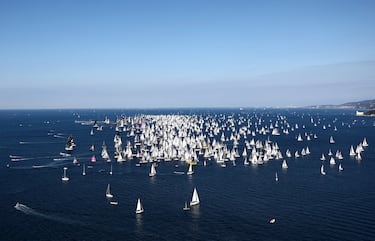 Vista general durante la Regata de Vela Barcolana.
