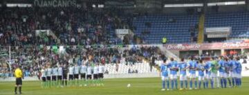 Las plantillas del Racing de Santander y Oviedo también guardaron un minuto de silencio en memoria del expresidente en el Segunda División B.