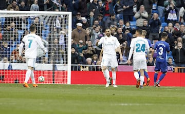 Benzema celebra el 4-0.