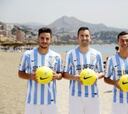El Málaga presenta junto al mar a Espinho, Charles y Juan Carlos