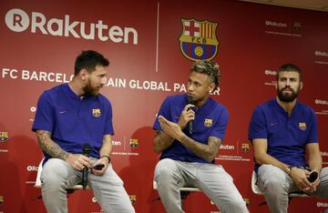 Rakuten patrocinará al Barcelona las cuatro próximas temporadas. Messi, Neymar, Piqué y Arda presentaron en Japón el nuevo sponsor que lucirán.