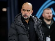Guardiola, durante un partido del City esta temporada.