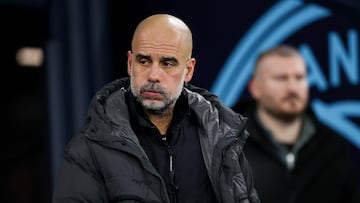 Guardiola, durante un partido del City esta temporada.