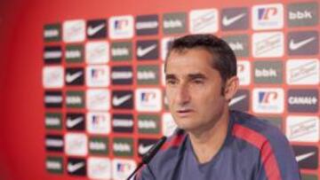 Ernesto Valverde, en sala de prensa.