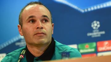BARCELONA, SPAIN - APRIL 18: Andres Iniesta of Barcelona looks on during a FC Barcelona press conference on the eve of their UEFA Champions League quarter final second leg match against Juventus at FC Barcelona Sports Centre on April 18, 2017 in Barcelona, Spain. (Photo by David Ramos/Getty Images)