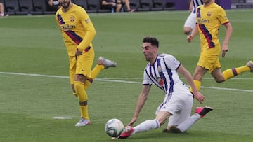 11/07/20 PARTIDO PRIMERA DIVISION 
 CORONAVIRUS COVID-19
 REAL VALLADOLID  -  FC BARCELONA 
 Kike P&eacute;rez y Pique